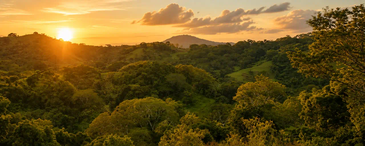 Mountain views surrounding Ancient Soul Retreats in Nicoya, Costa Rica